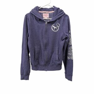 PINK UCONN Huskies Victoria's Secret CT Zip-Up Hoodie size L